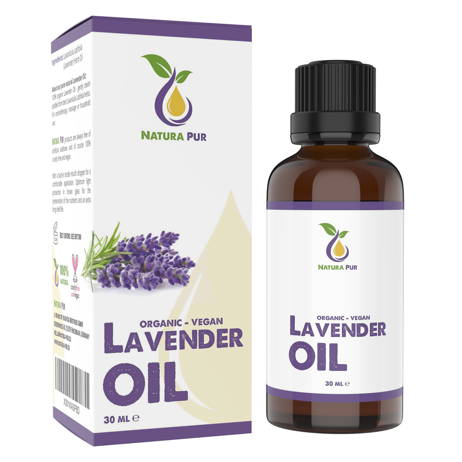 Lavendelöl BIO 30ml - 100% naturreines ätherisches Öl, vegan