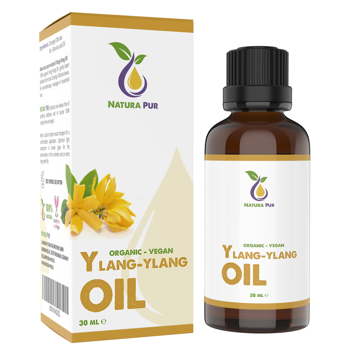 Ylang-Ylang Öl BIO 30ml - 100% naturreines ätherisches Öl, vegan