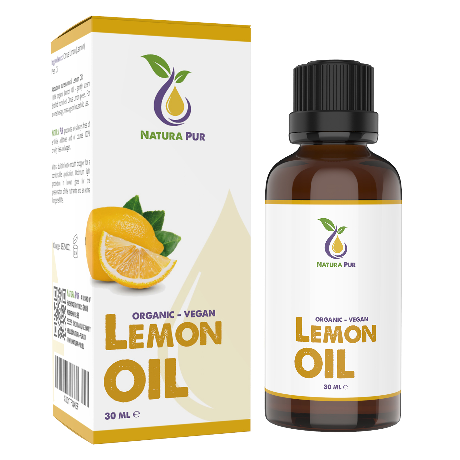 Zitronenöl BIO 30ml - 100% naturreines ätherisches Öl, vegan Zitronenöl BIO 30ml - 100% naturreines ätherisches Öl, vegan
