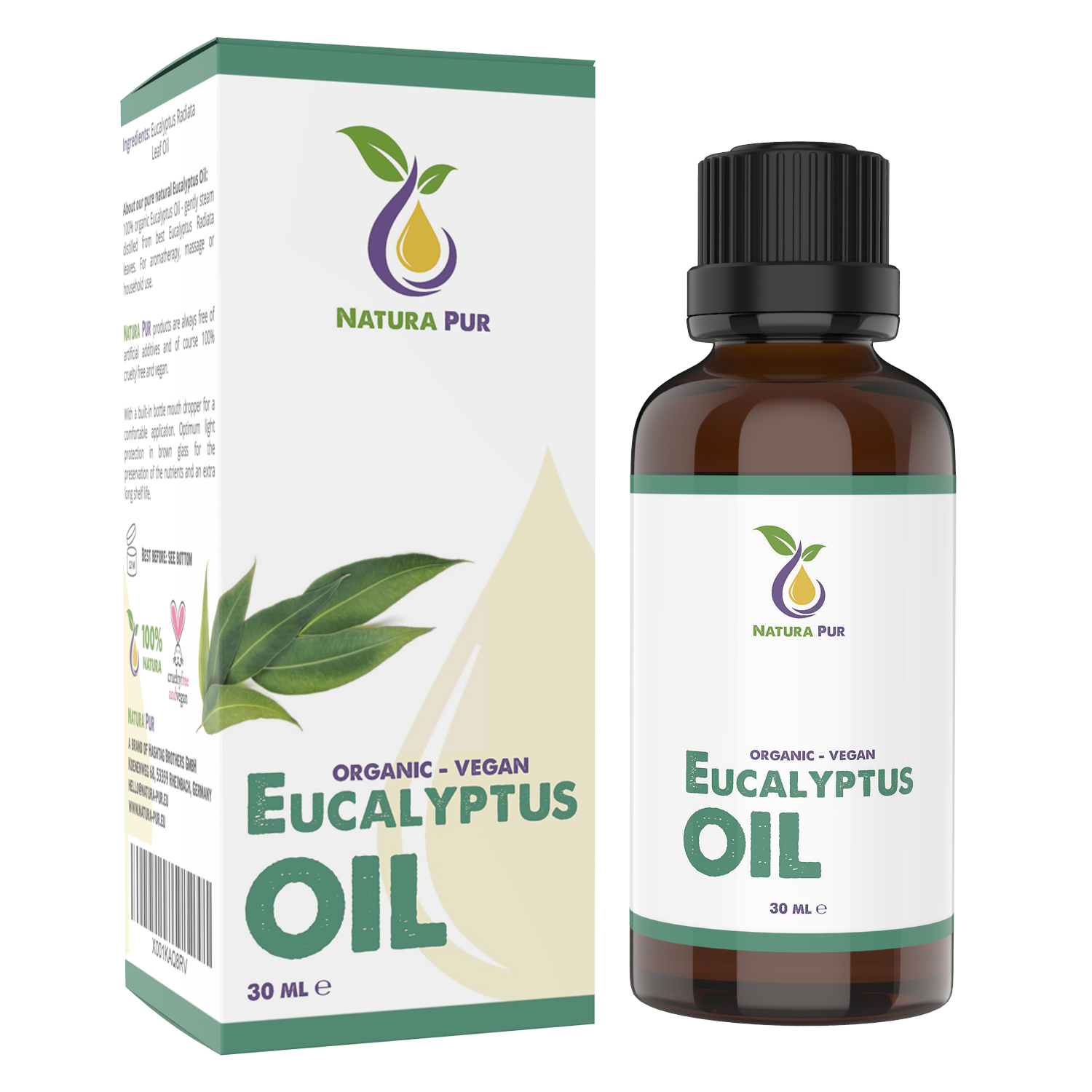Eukalyptusöl BIO 30ml - 100% naturreines ätherisches Öl, vegan Eukalyptusöl BIO 30ml - 100% naturreines ätherisches Öl, vegan